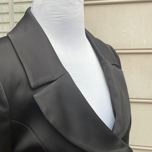 WHBM Black Sateen Blazer Size 6 - Picture 6 of 13